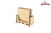 Maple Upright Coaster Stand with Coasters