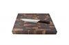 End grain butcher board with side handle indents