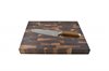 End grain butcher board with side handle indents