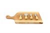Cherry Wood Live Edge Artisan Serving Board with 4-Piece Wood Cheese Knife Set