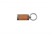 Metal key chain with Cherry wood