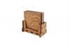 Mahogany Upright Coaster Stand with Coasters