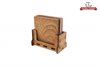 Mahogany Upright Coaster Stand with Coasters