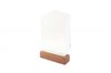 Beveled Crystal award with textured sides and wood base