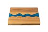 Small Teak wood & blue Epoxy cutting/serving board