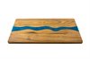 Large Teak wood & blue Epoxy cutting/serving board