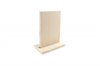 Square wood QR code stand with square base