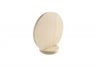 Round wood QR code stand with circular base