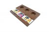 Walnut wood 3-slot flight board with interchangeable 2.25" x 10.5" metal plate - color branding included 