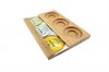 Oak wood 3-slot flight board with interchangeable 2.25" x 10.5" metal plate - color branding included 