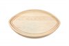 Football shaped cutting board with juice groove