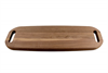 Walnut wood large professional catering charcuterie tray with two handles