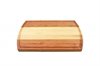 Large arched multi wood species cutting board with maple in the middle