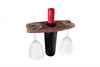 Walnut wine bottle and glass holder with mineral oil finish 