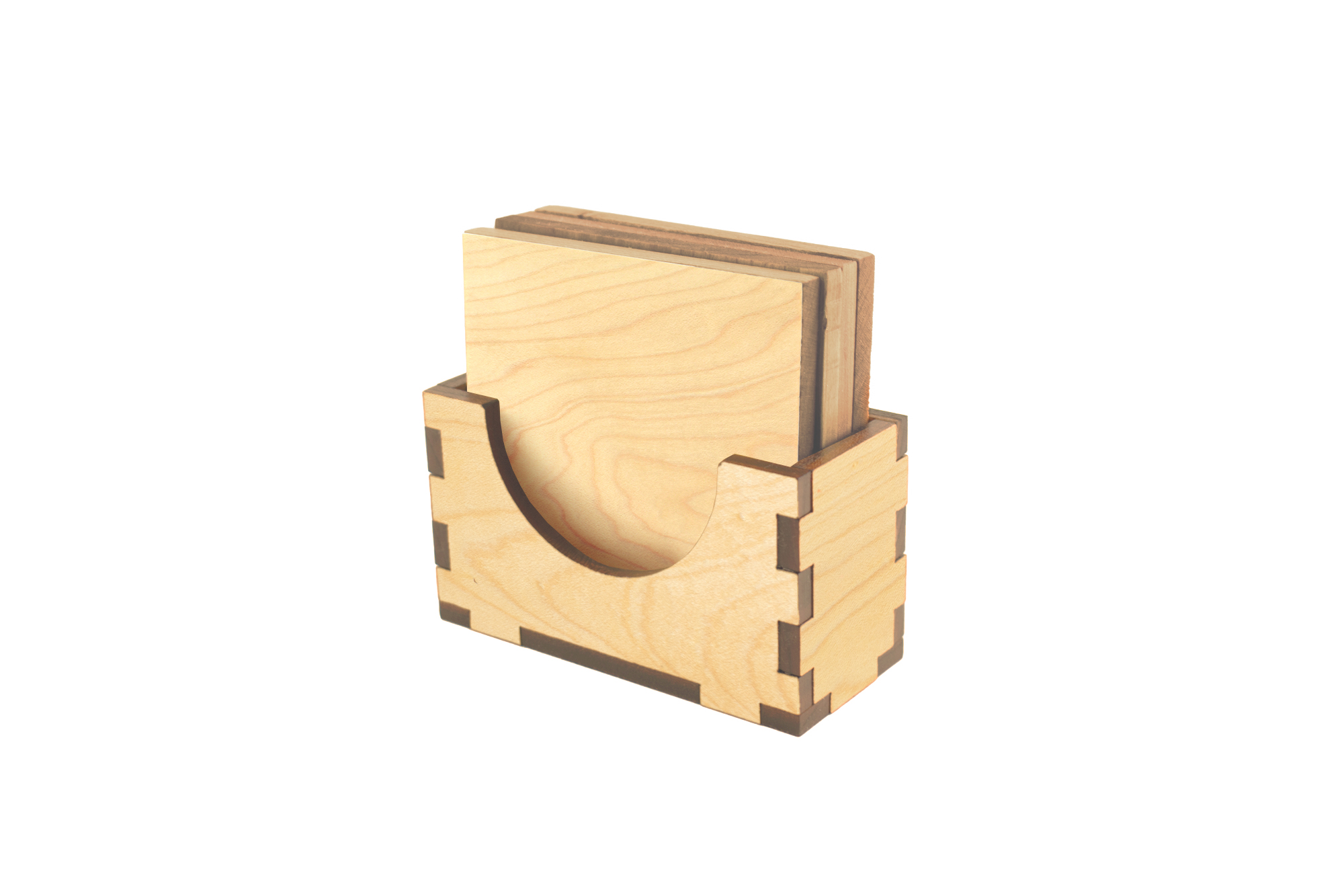 Maple Traditional Coaster Stand with Coasters