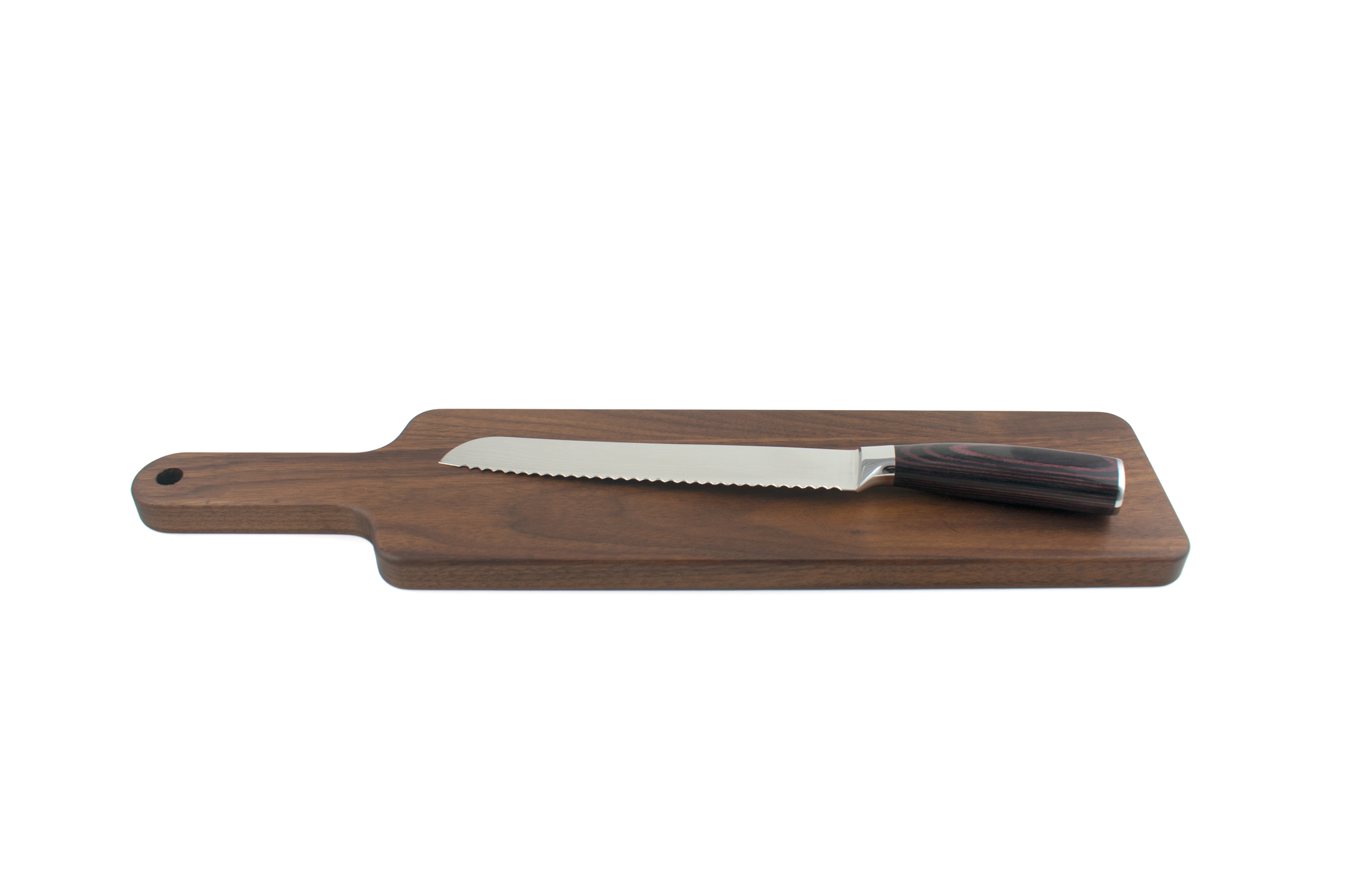 Hardwood Baguette Cutting Board with Bread Knife