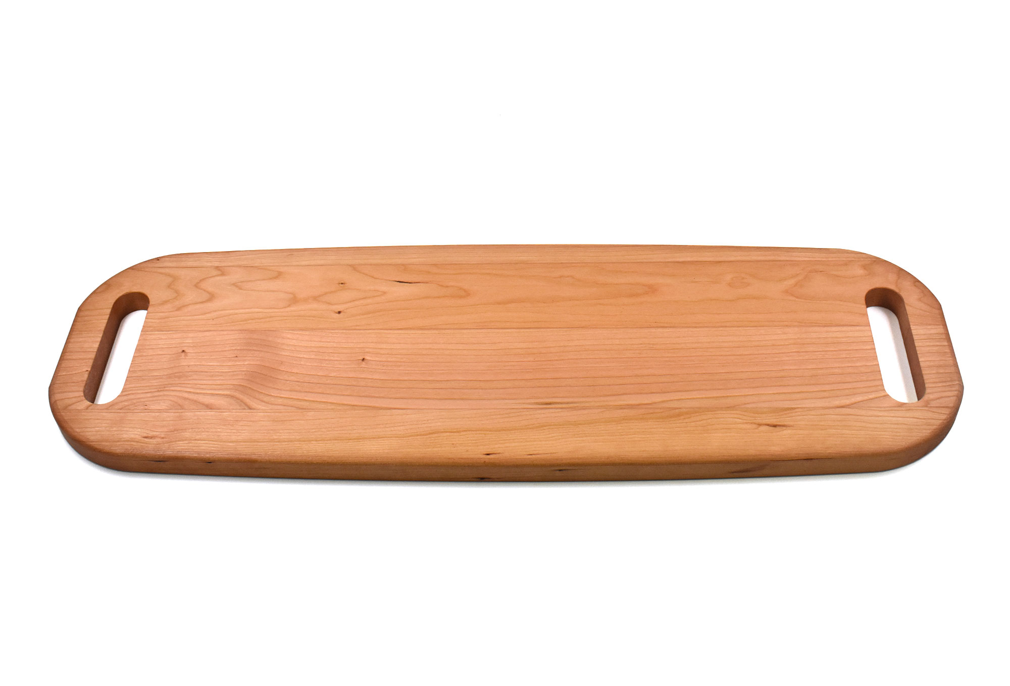 Cherry wood large professional catering charcuterie tray with two handles