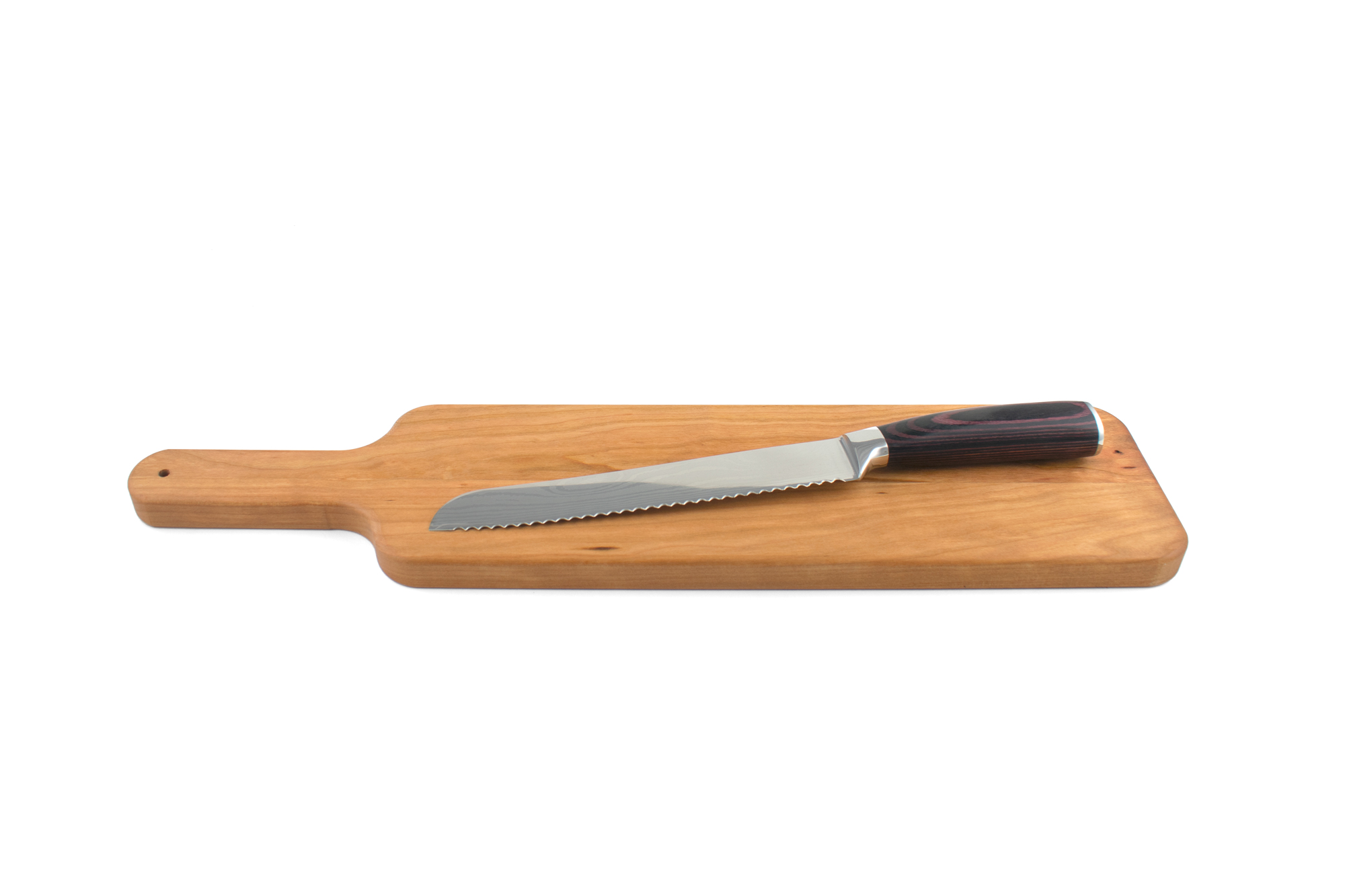 Hardwood Baguette Cutting Board with Bread Knife