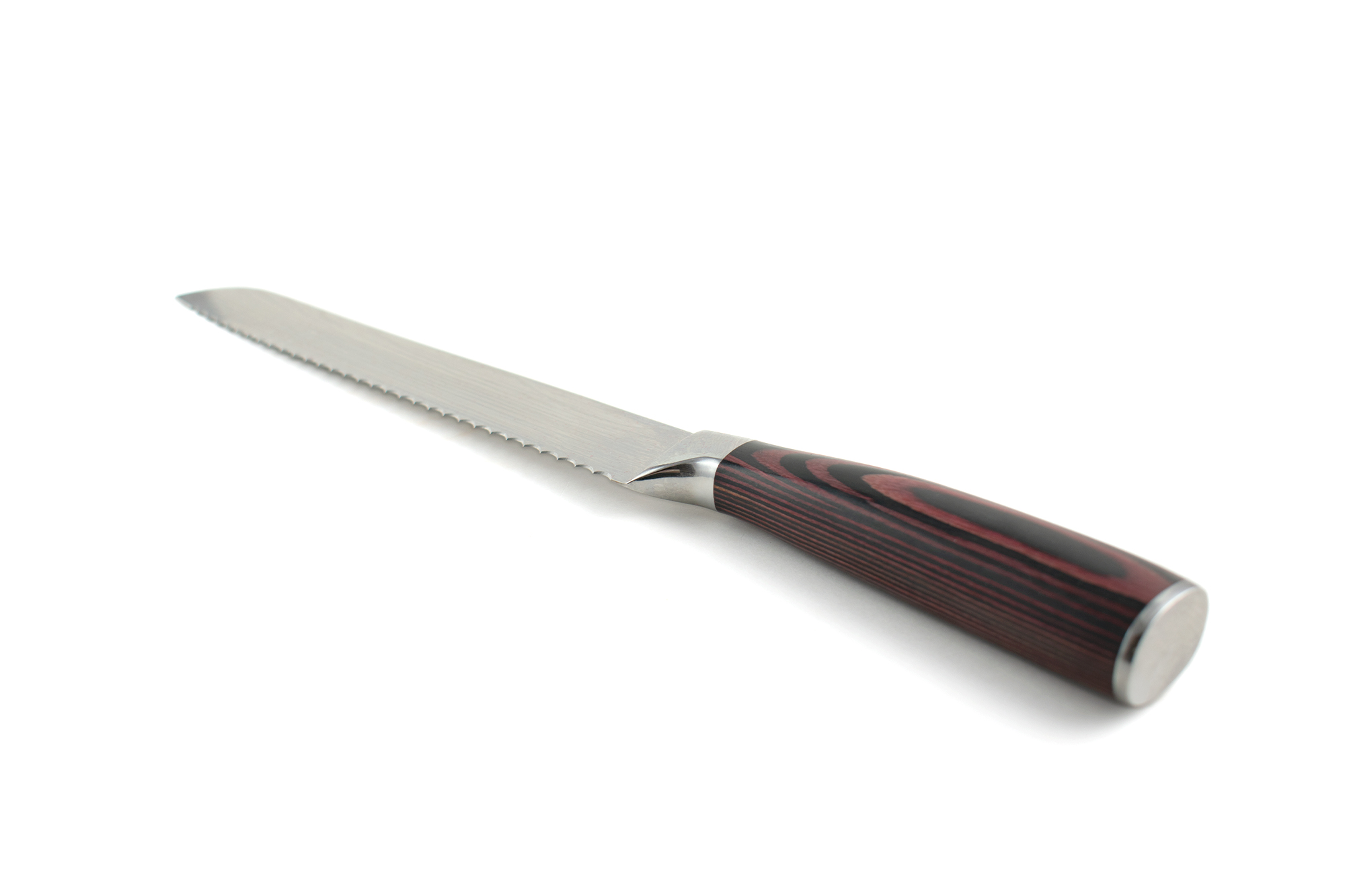 Professional stainless steel bread knife 8-inch blade & wood handle