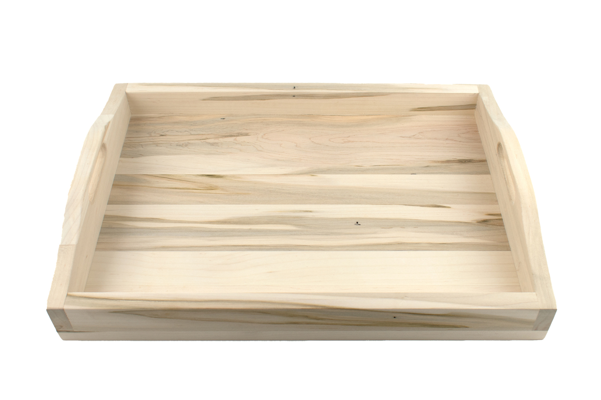 Large Wormy Maple Hardwood Tray with Handles