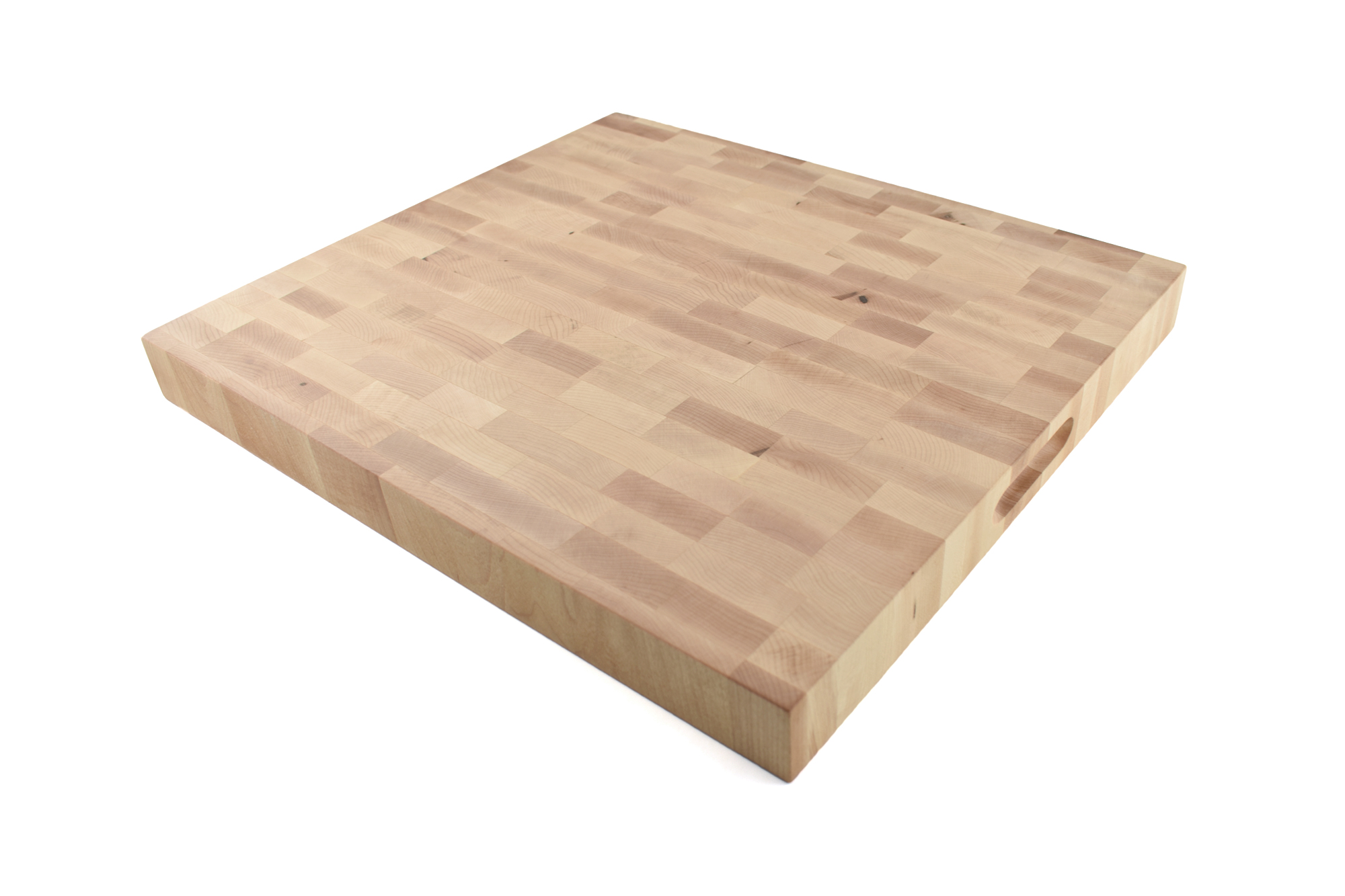 Large Maple End grain butcher block with side handle indents 