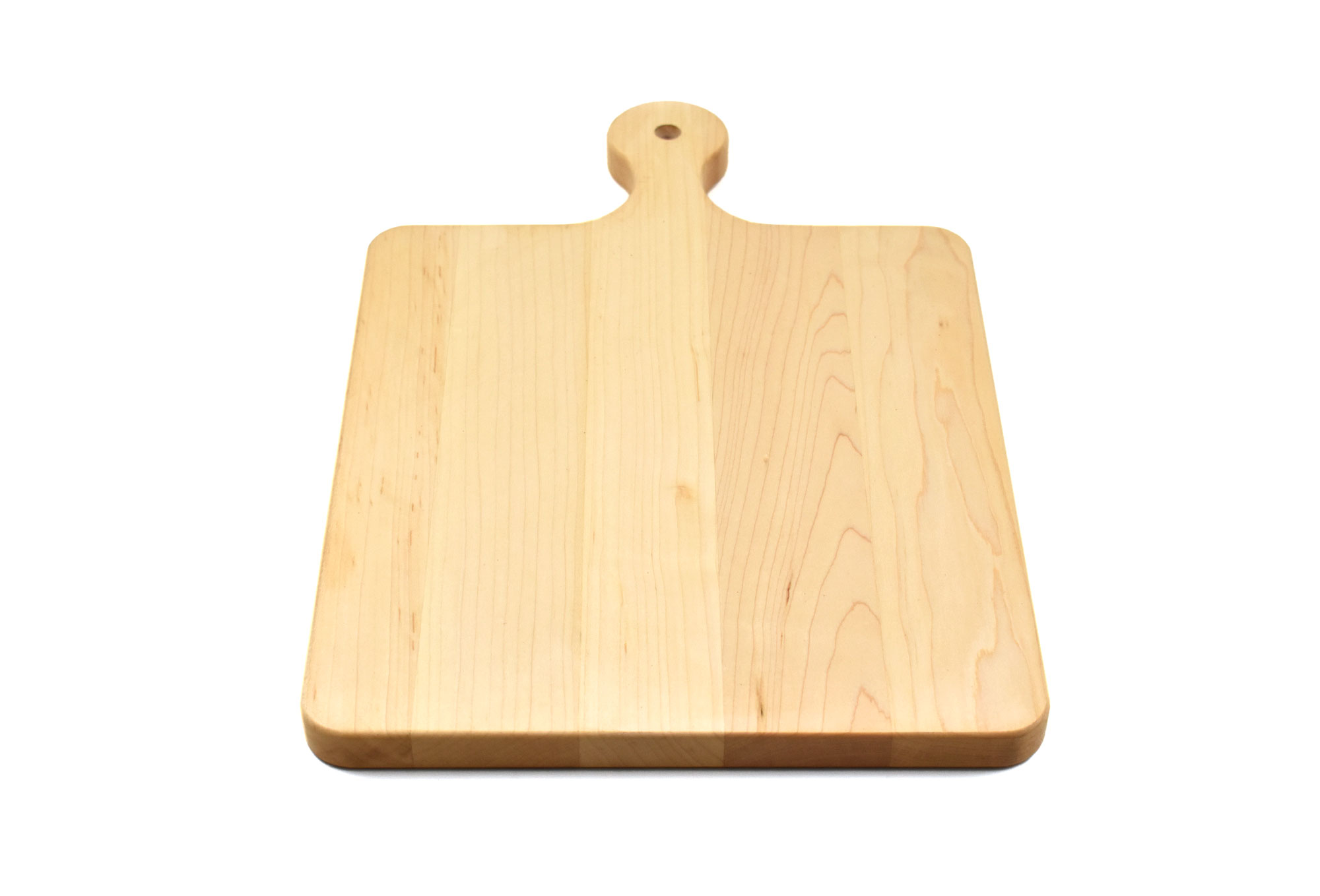 Cutting board with rounded handle