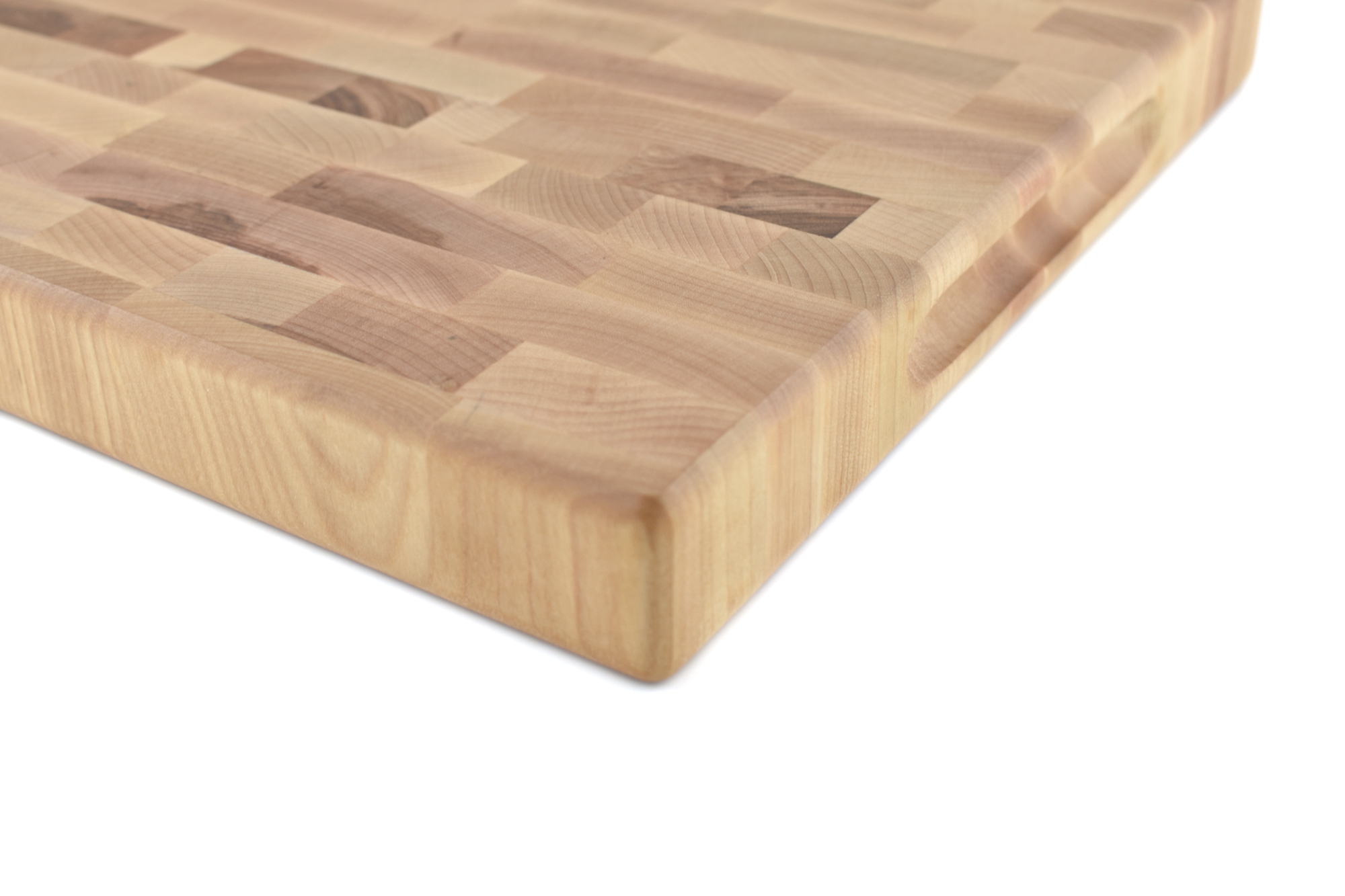 Medium Maple End grain butcher block with side handle indents 