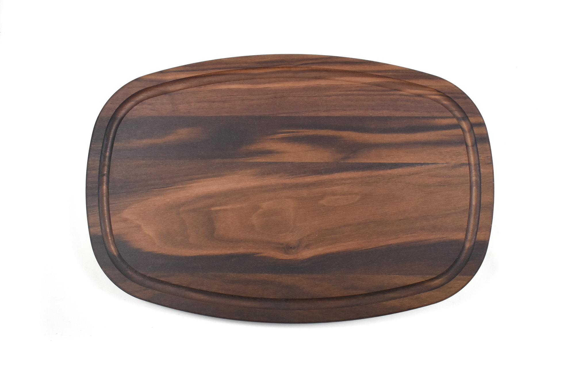 Large oval shape cutting board with juice groove