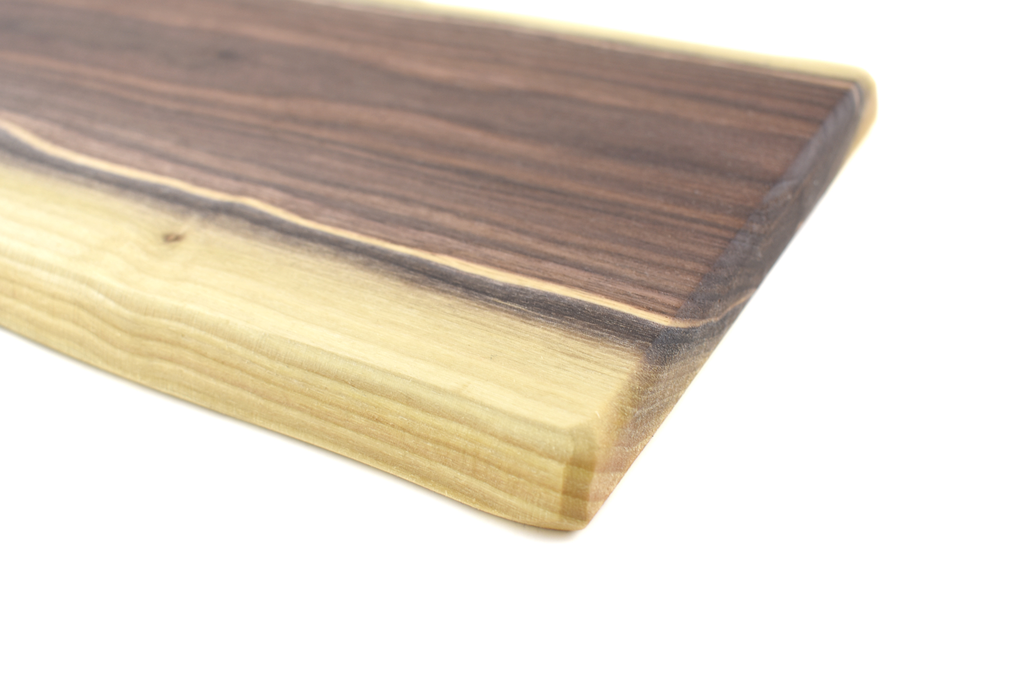 Live edge walnut wood charcuterie board with 4" handle