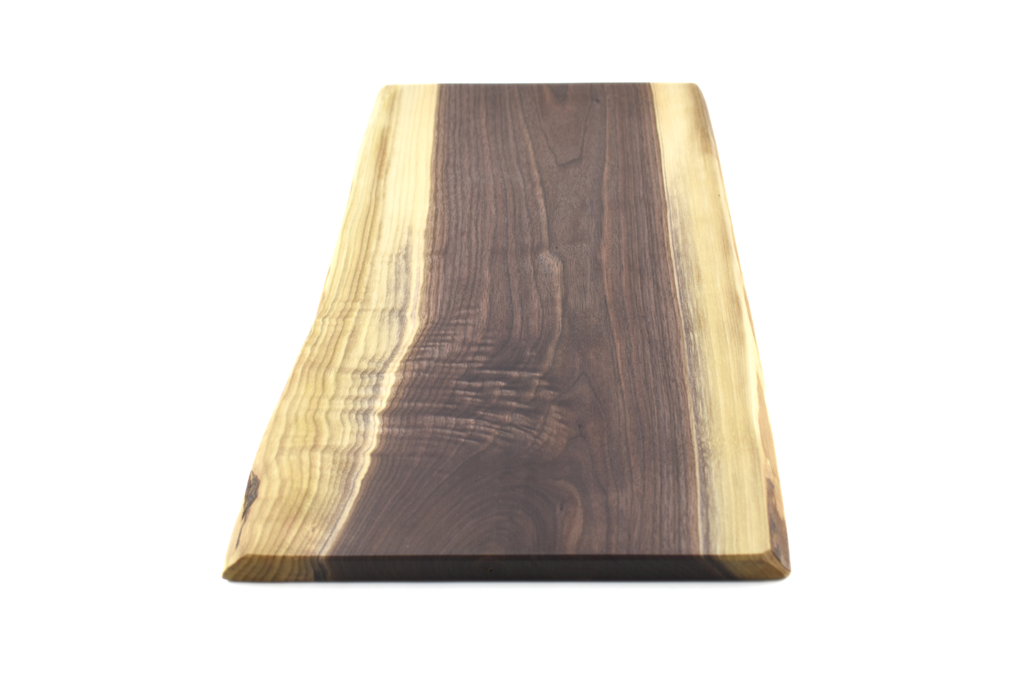 Medium live edge rectangular wood serving board
