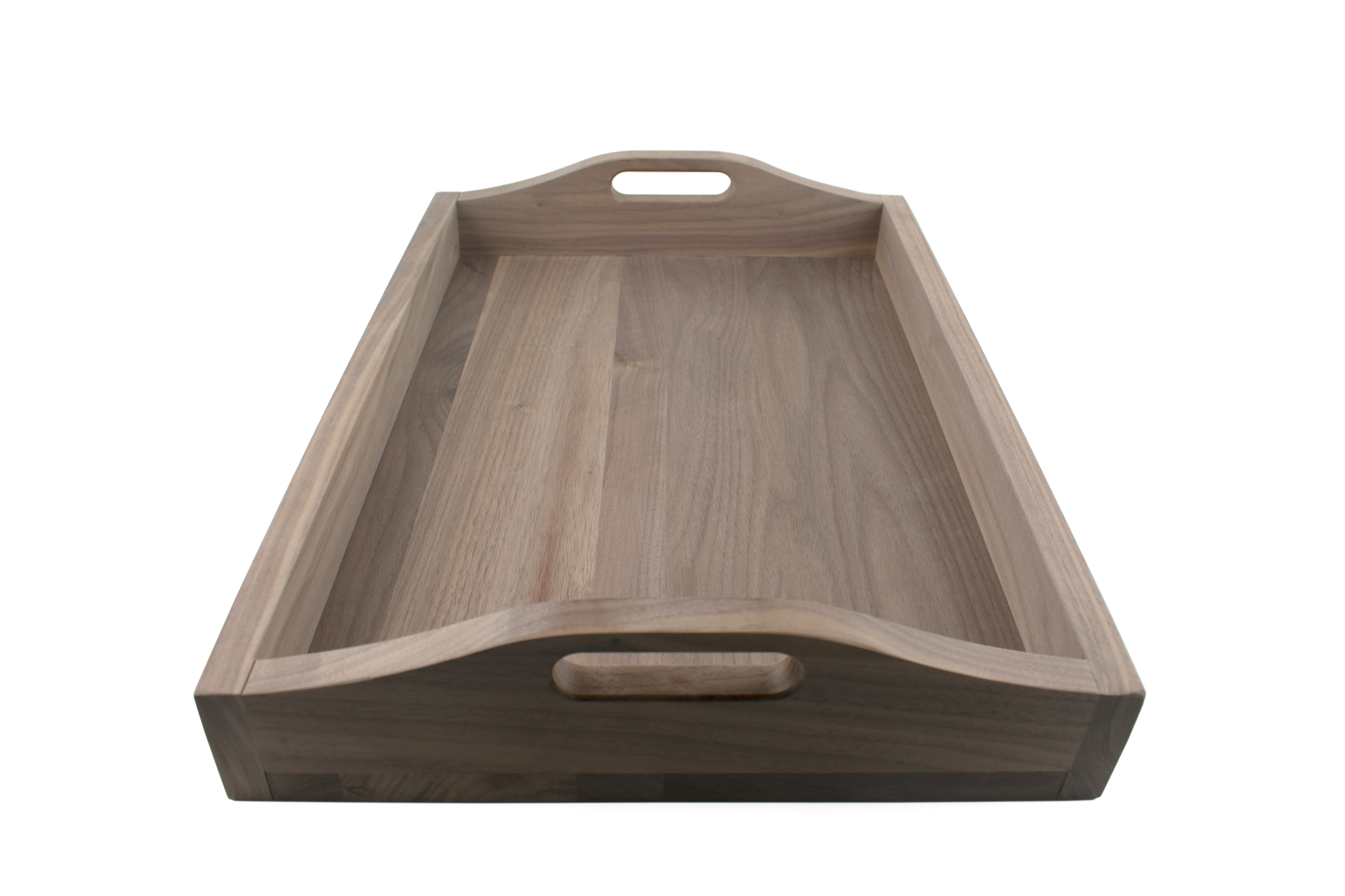 Large Walnut Hardwood Tray with Handles