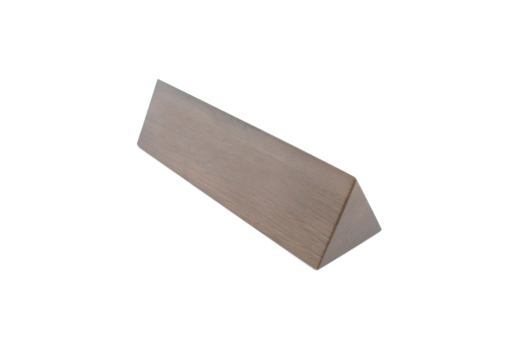 Solid triangle shape walnut wood block with lacquer finish