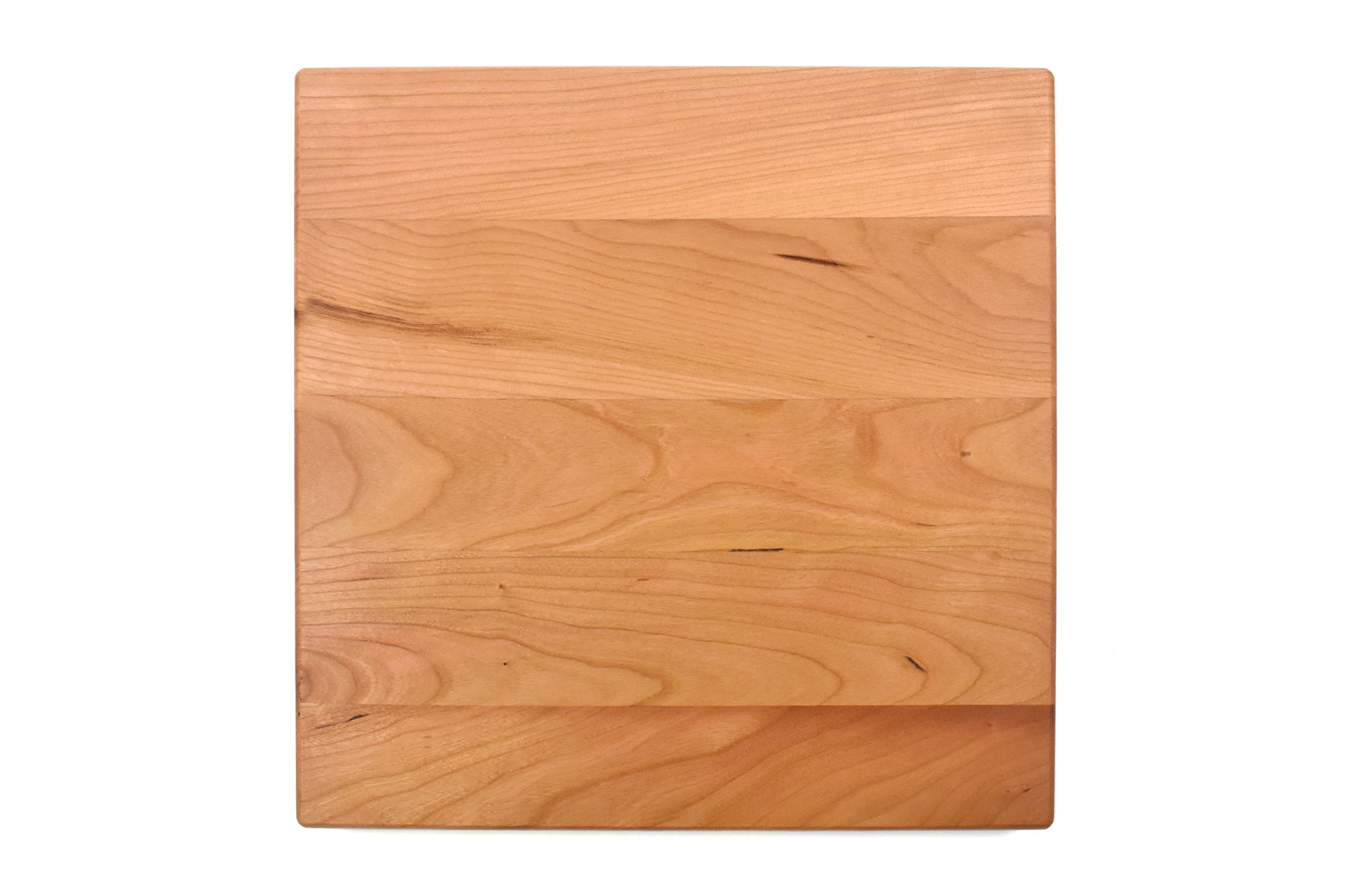 Square cherry cutting board with rounded corners & juice groove