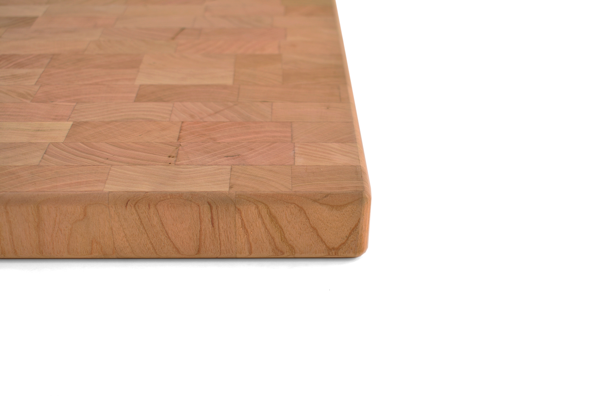 Cherry End grain butcher block with side handle indents 