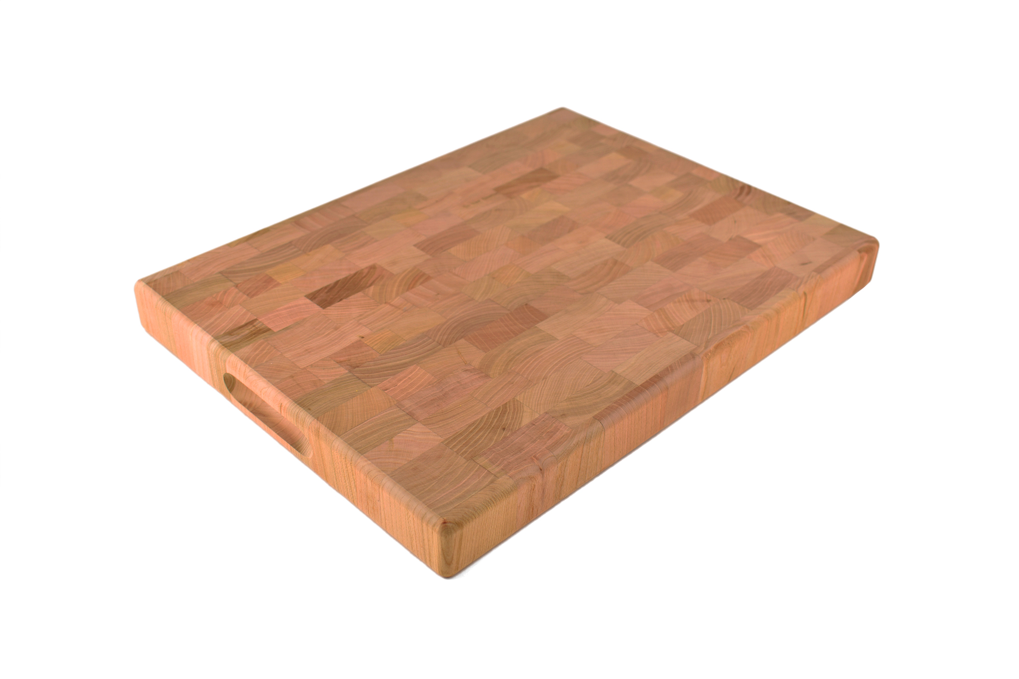 Medium Cherry End grain butcher block with side handle indends