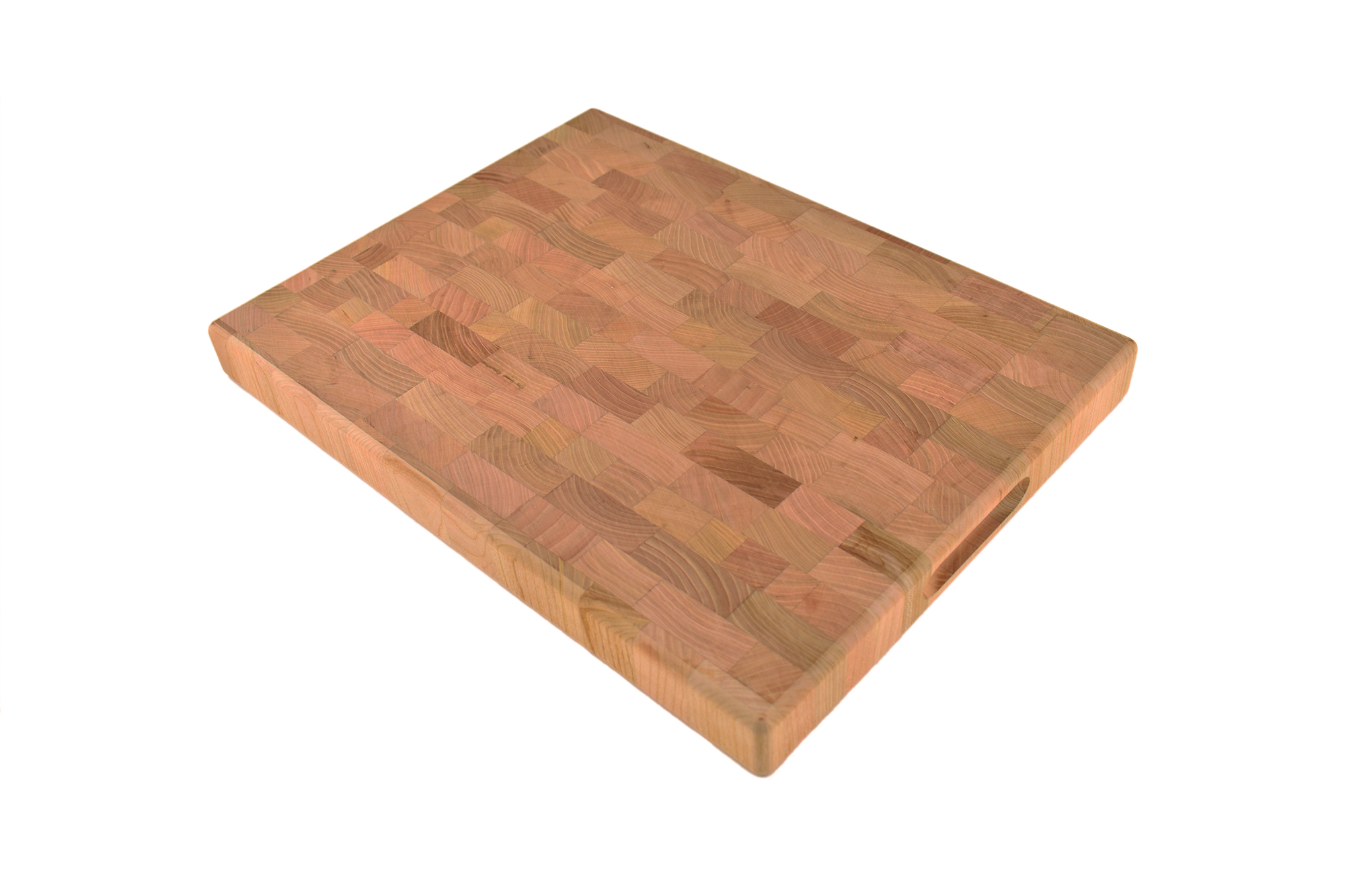 Medium Cherry End grain butcher block with side handle indends