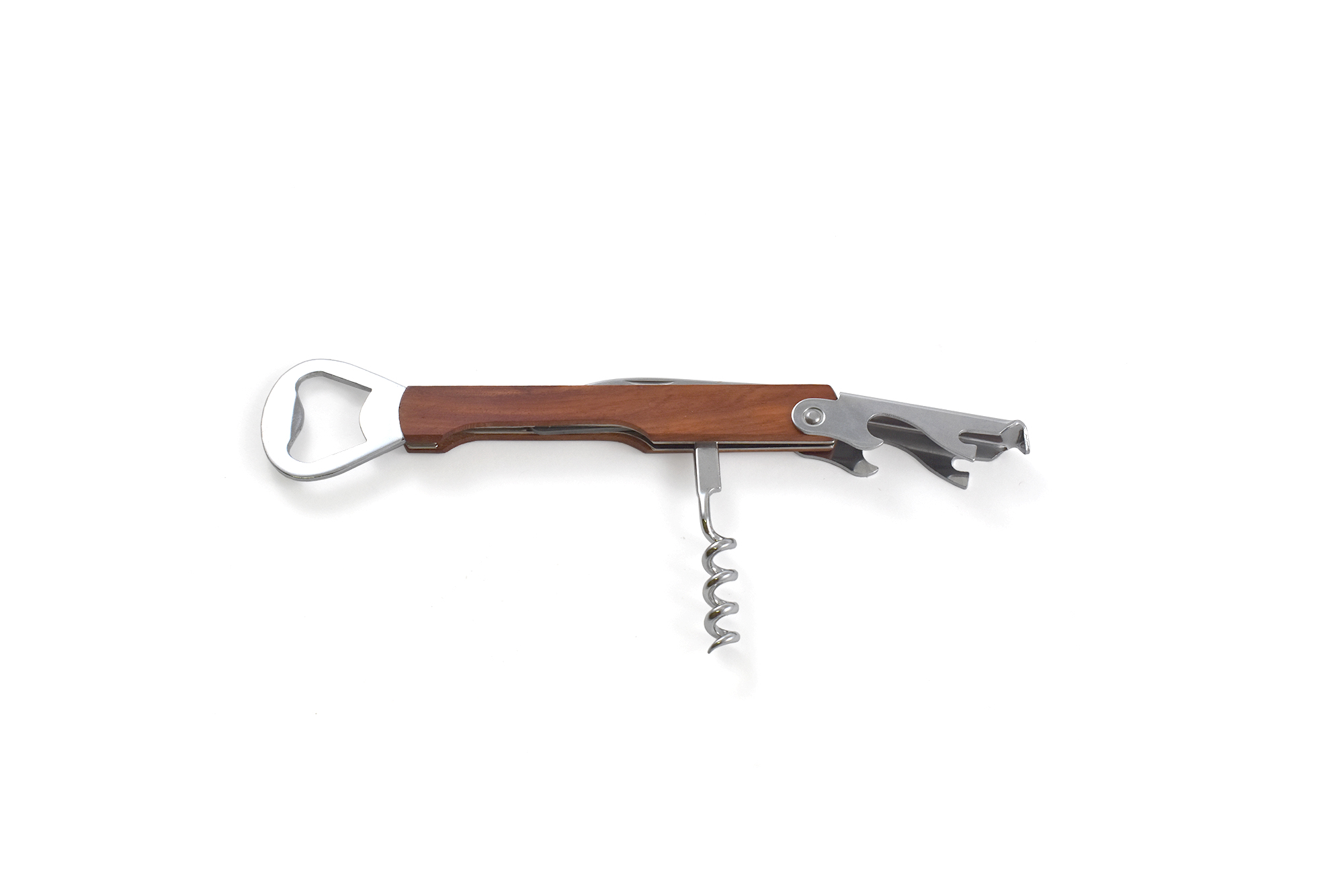 Rosewood Bottle Opener and Corkscrew with Second Opener
