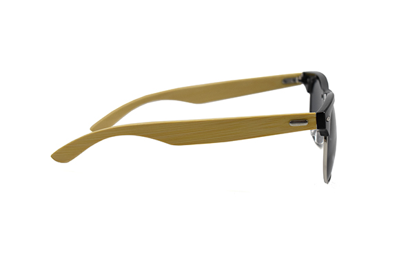 Polarized Sunglasses with bambooarms rounded frames