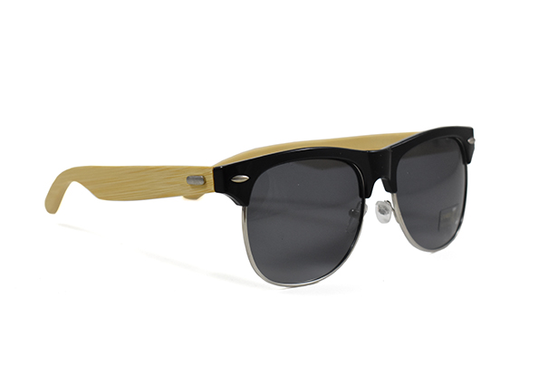 Polarized Sunglasses with bambooarms rounded frames