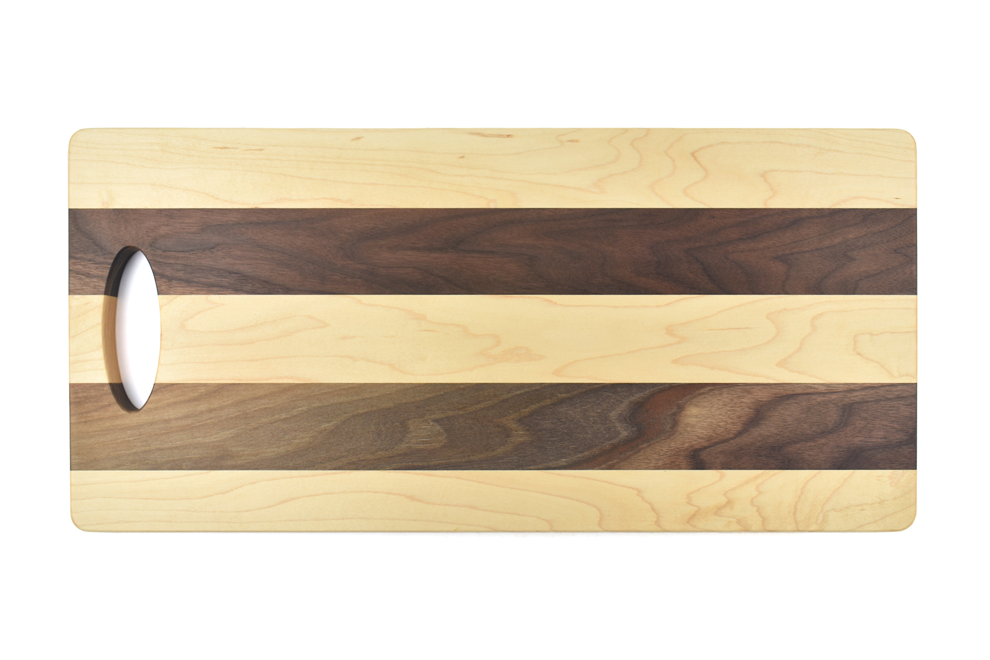 Large multi wood species cutting board