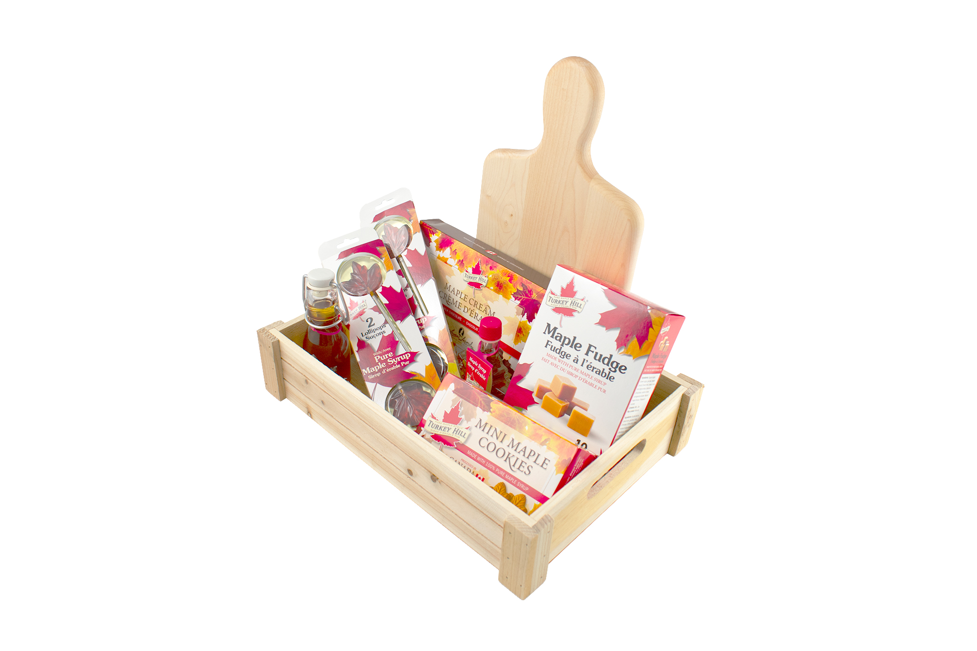 Gourmet Canadian Maple Food Basket with Cutting Board