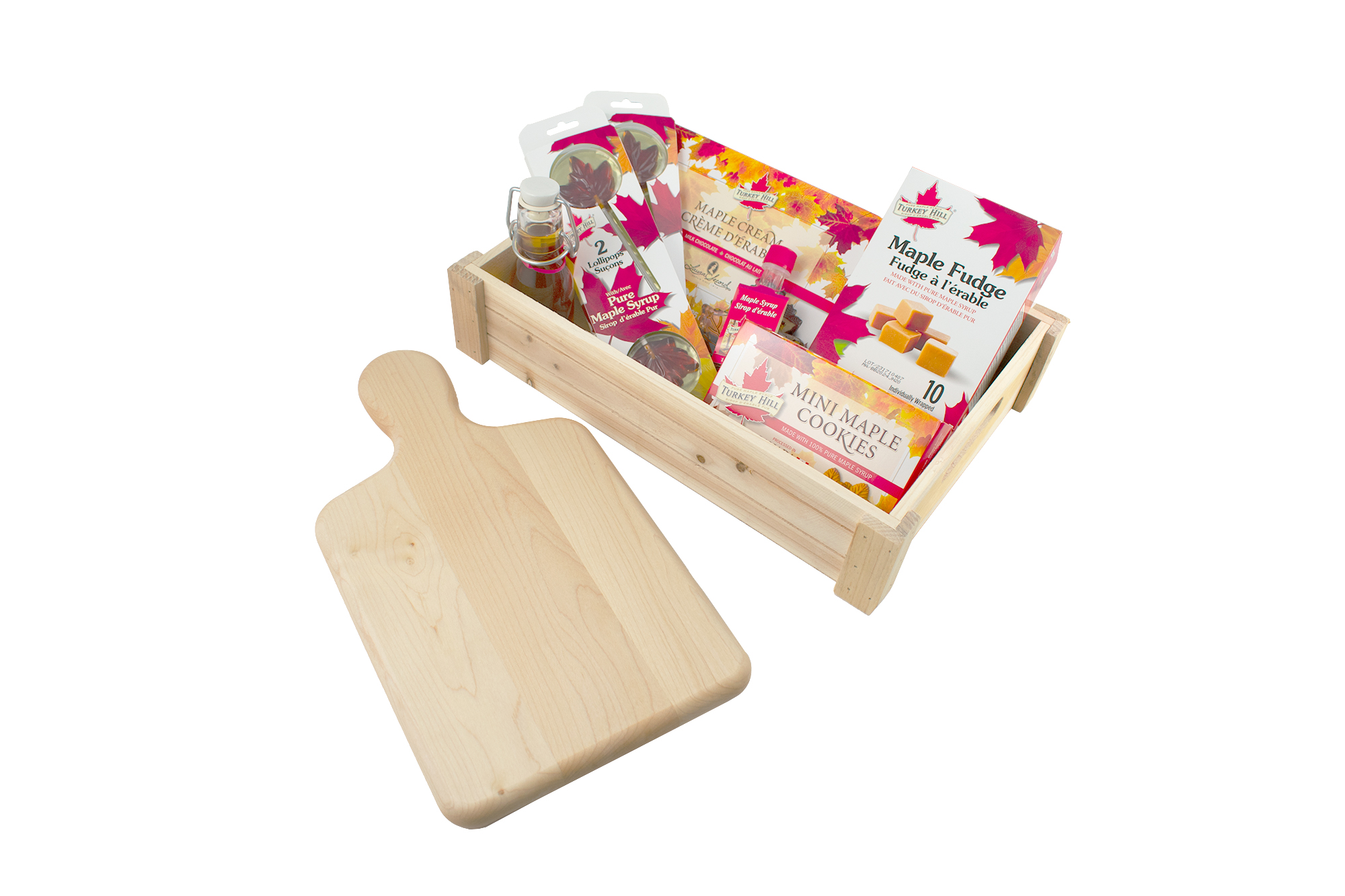 Gourmet Canadian Maple Food Basket with Cutting Board
