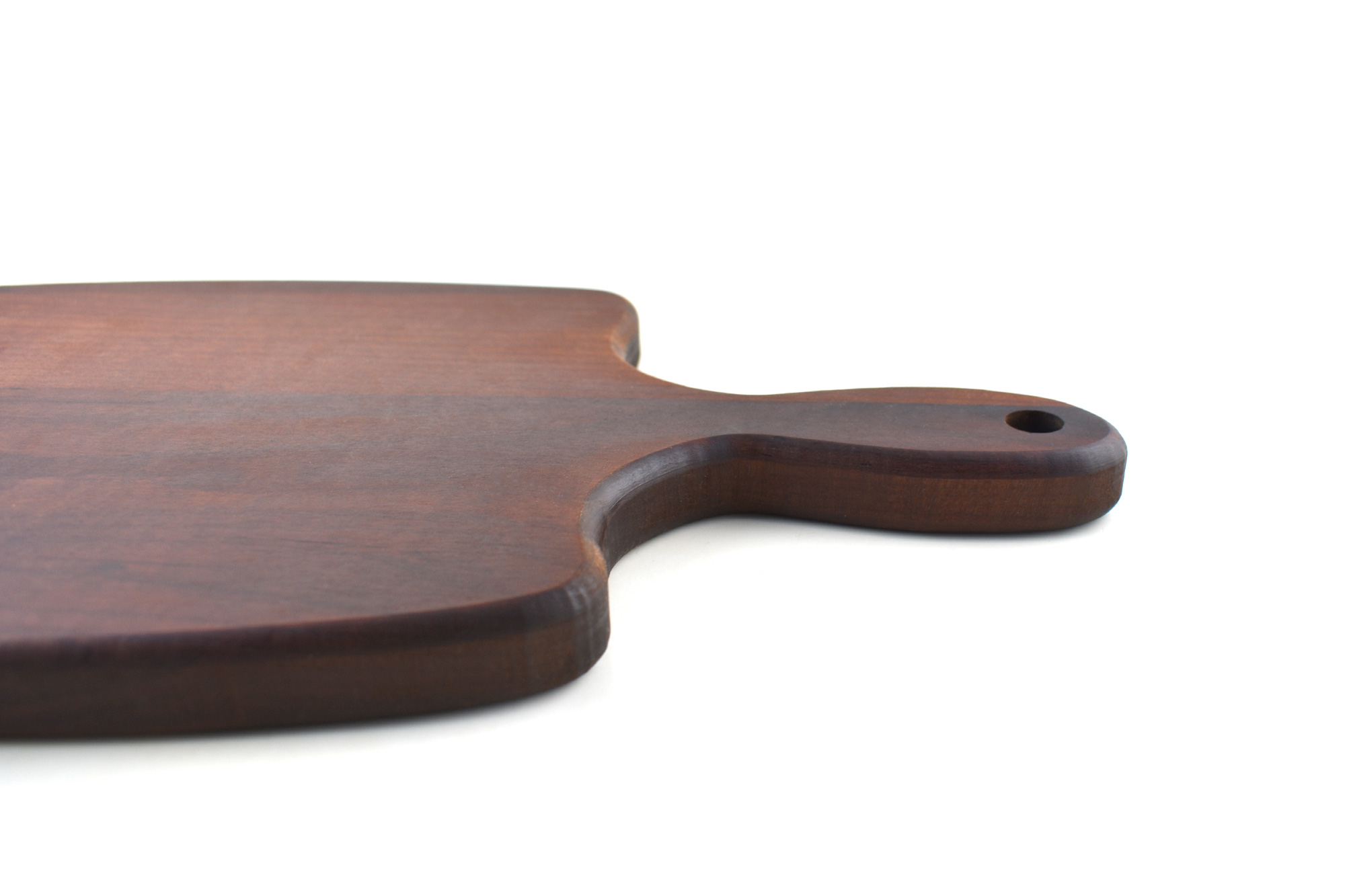 Artisan solid Thermal Maple wood cutting/serving board with handle - Made from one piece of wood